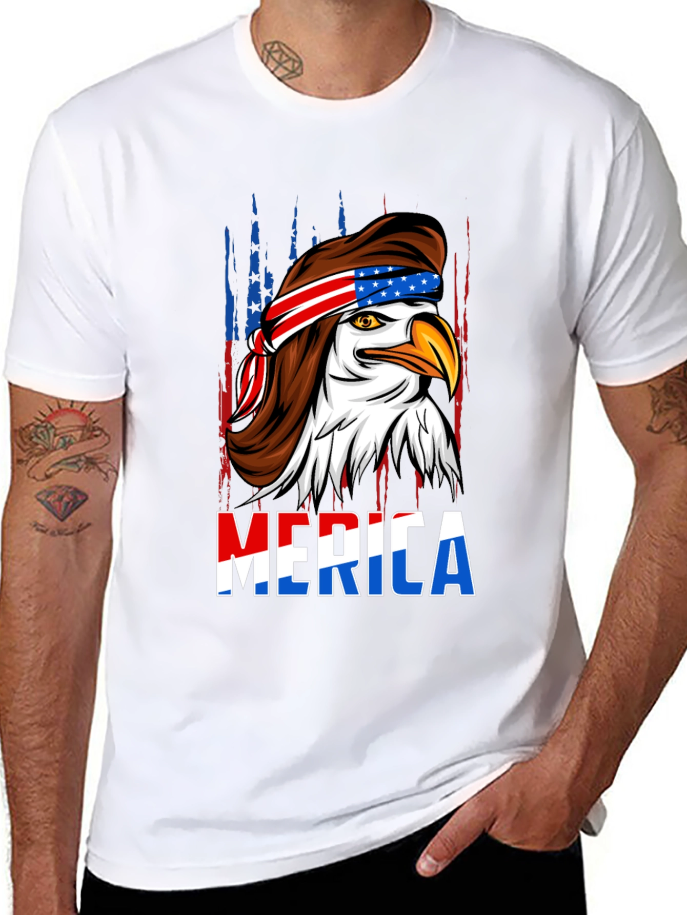 American Eagle Mullet T-Shirt - Patriotic USA Design