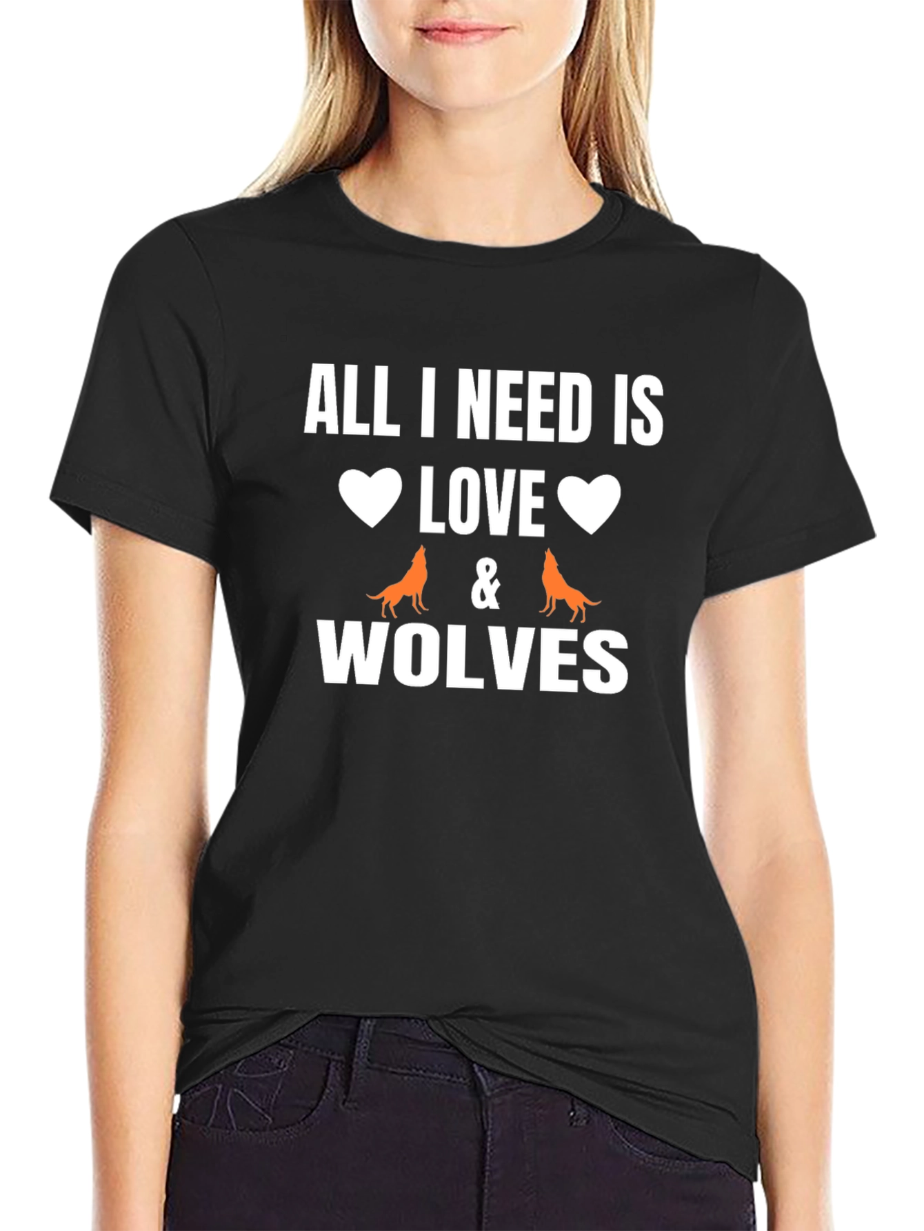 Love & Wolves Graphic T-Shirt - Black