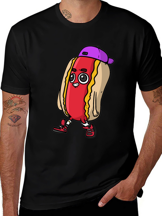Funky Hot Dog Graphic T-Shirt - Quirky & Cool Design