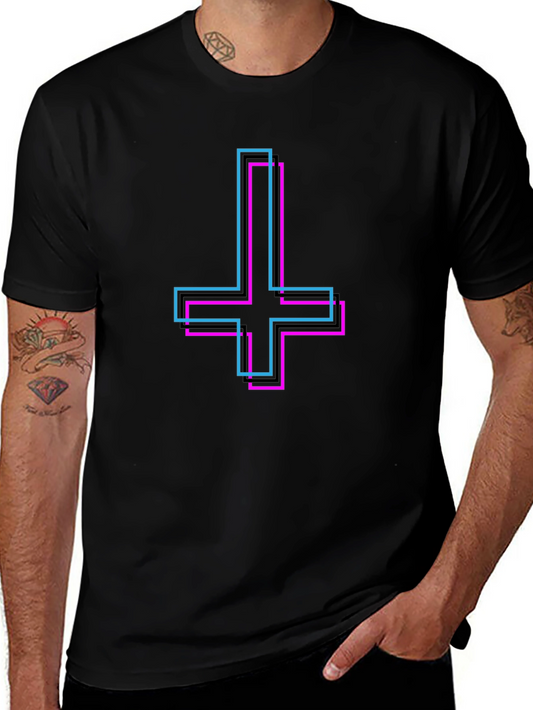 Inverted Cross Graphic Tee - Edgy Style