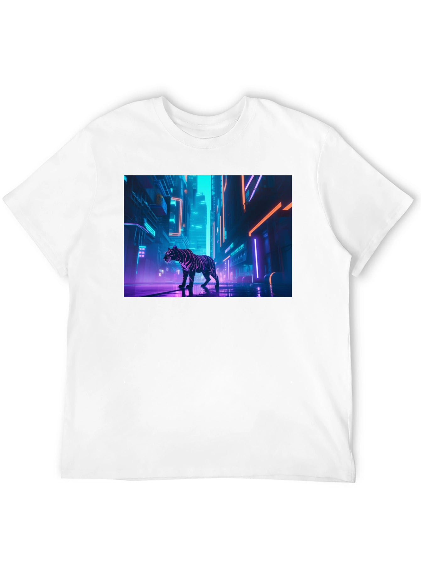 Neon Tiger Graphic Tee - Urban Style