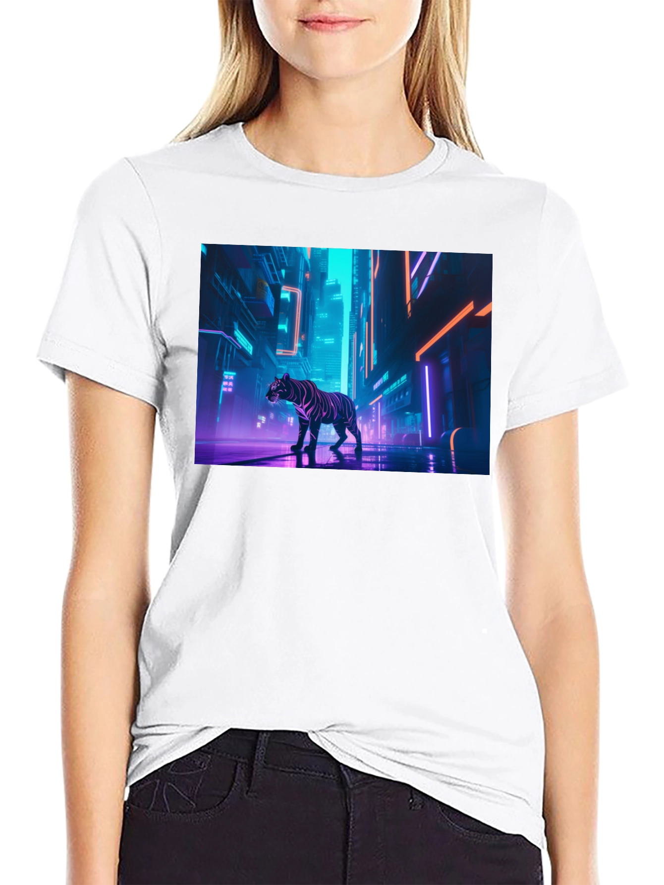 Neon Tiger Graphic Tee - Urban Style