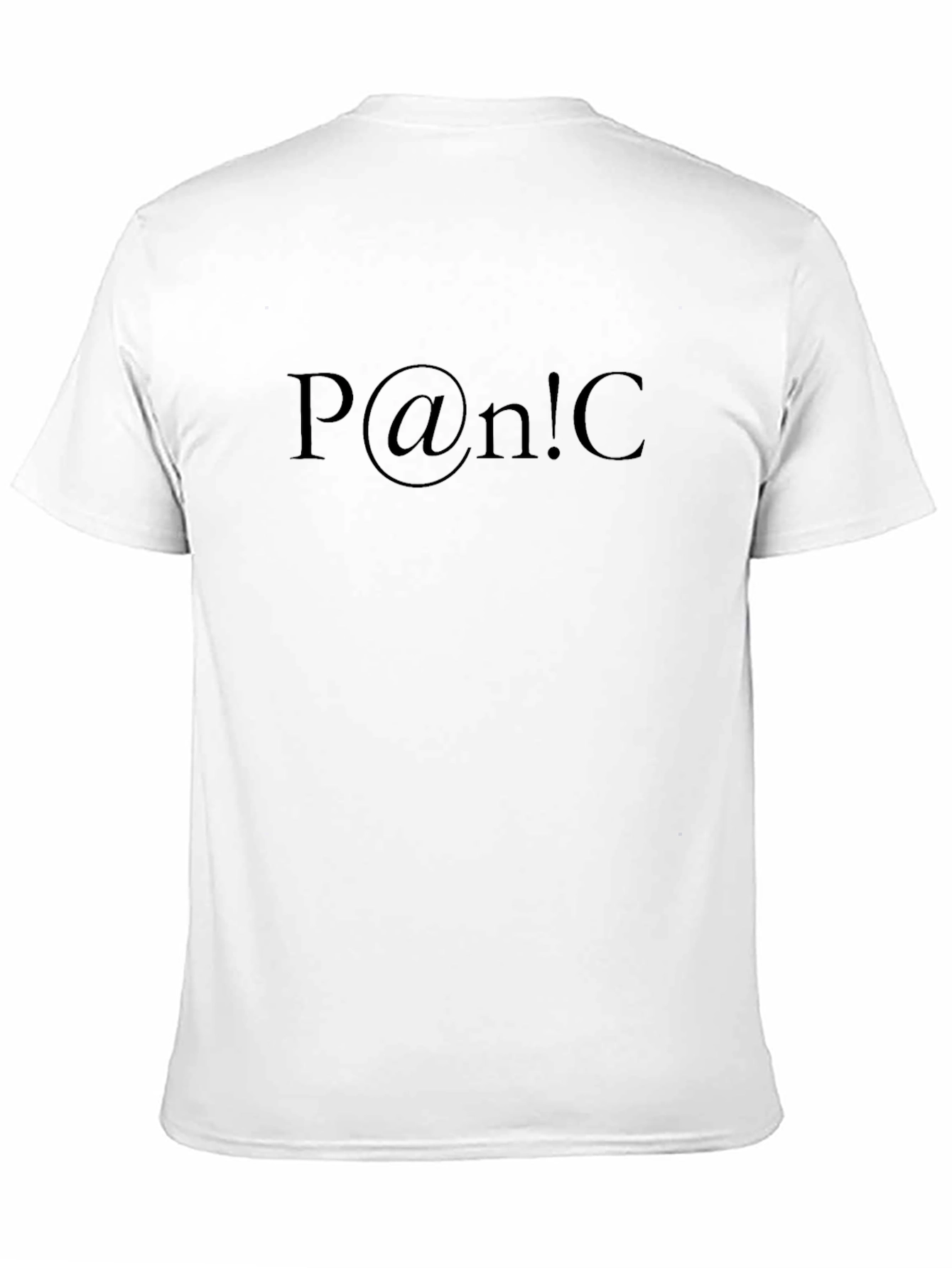 Panic T-Shirt: Mens Classic Crew Neck Tee