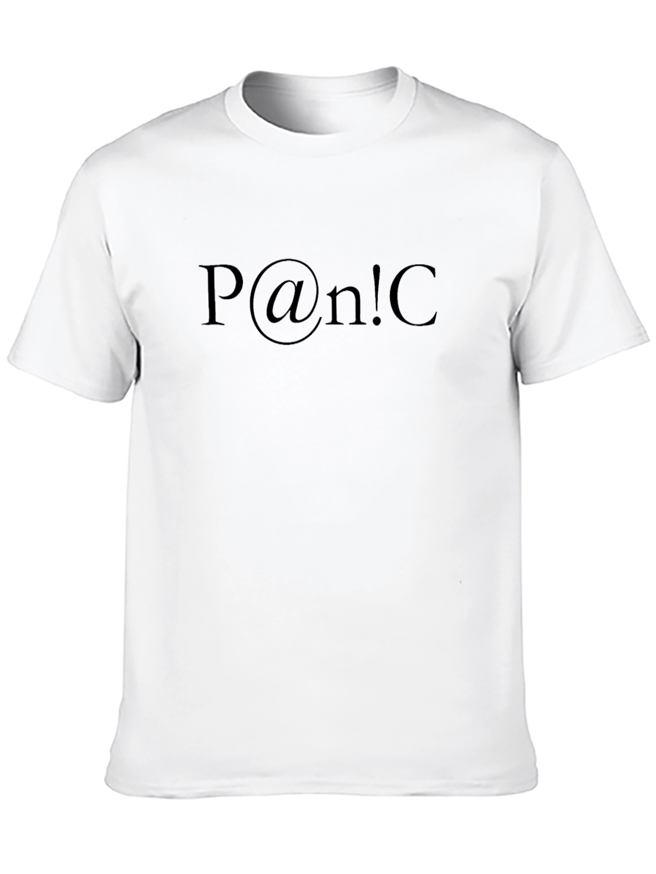 Panic T-Shirt: Mens Classic Crew Neck Tee