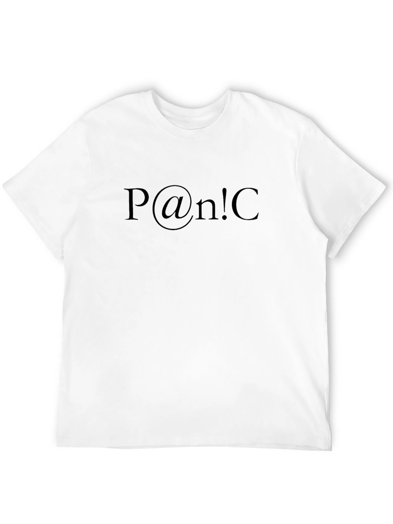 Panic T-Shirt: Mens Classic Crew Neck Tee