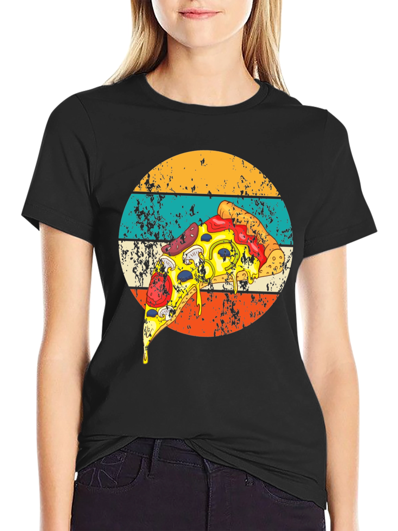 Retro Pizza Graphic Tee - Foodie Fashion