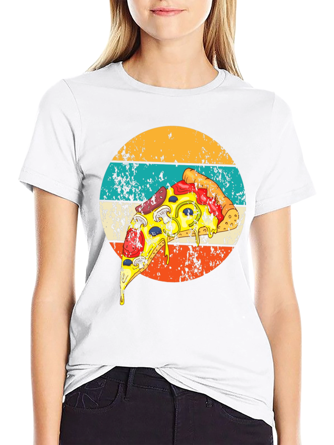 Retro Pizza Graphic Tee - Foodie Fashion