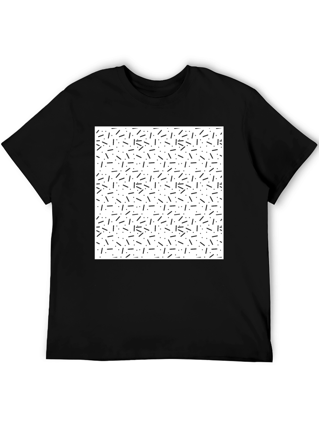 Retro Pattern Black T-Shirt