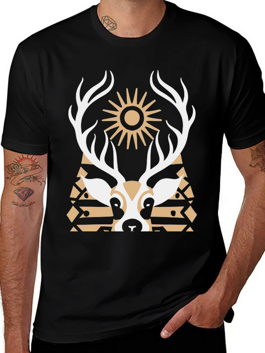 Deer Graphic Black T-Shirt - Unique Design