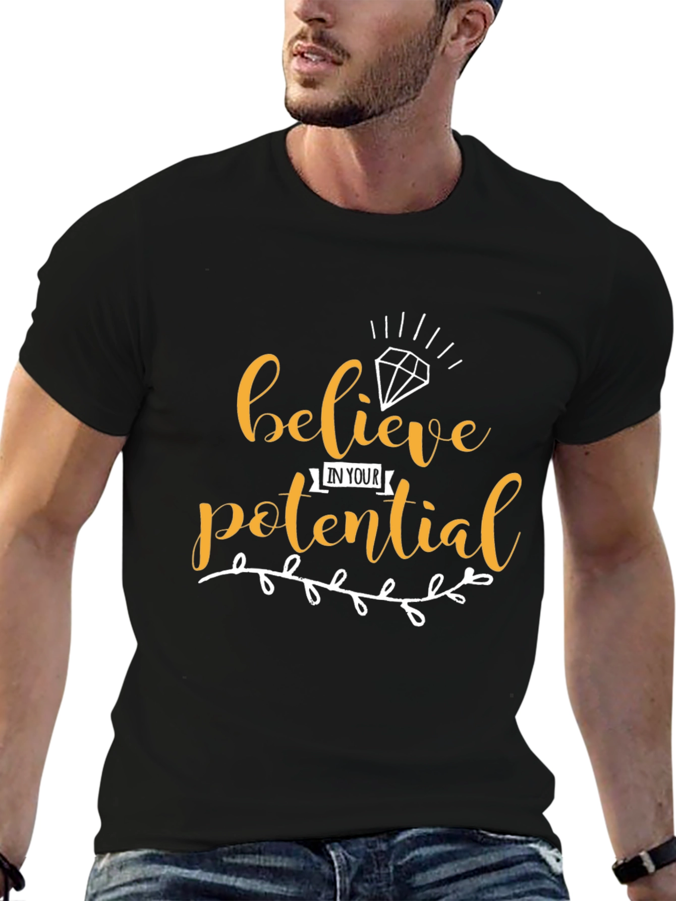Believe in Your Potential Graphic Tee - Black