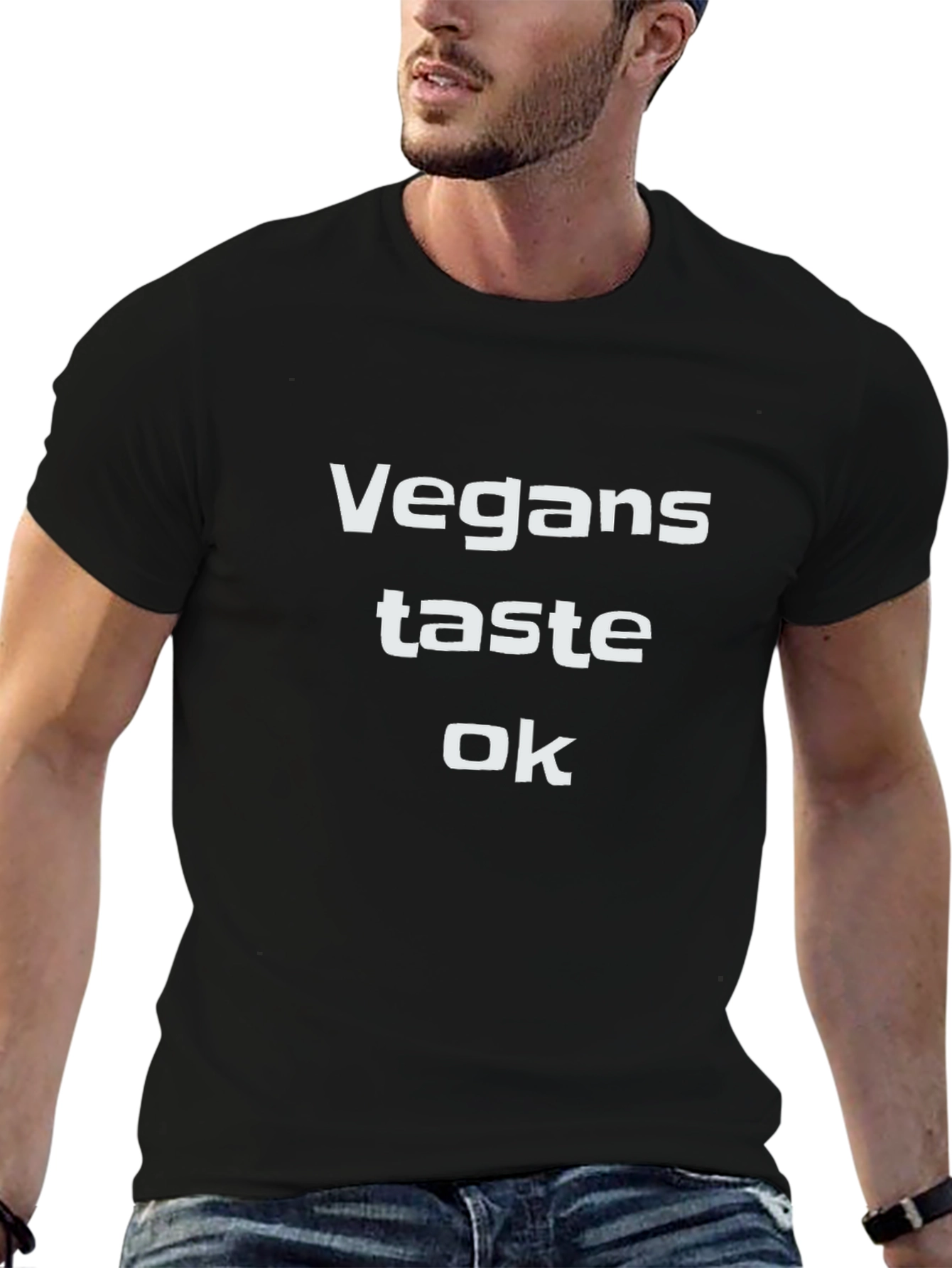 Vegans Taste OK Black Graphic T-Shirt