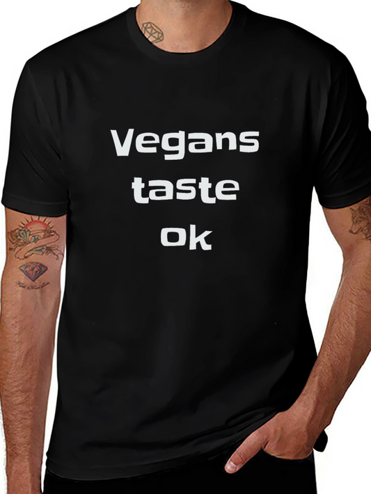 Vegans Taste OK Black Graphic T-Shirt