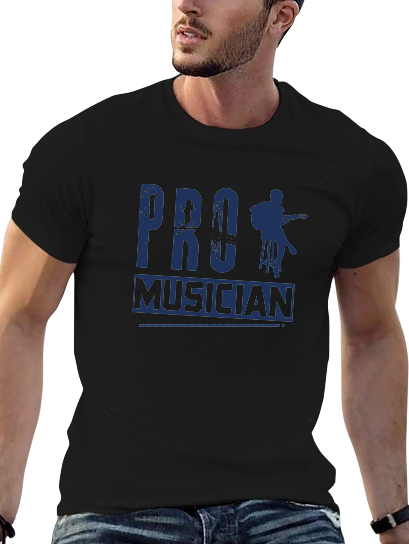 Pro Musician Graphic Tee - Black Casual T-Shirt