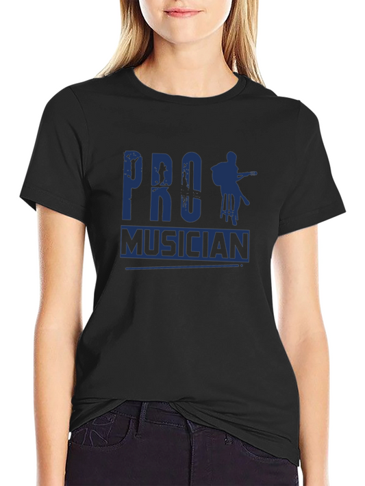 Pro Musician Graphic Tee - Black Casual T-Shirt