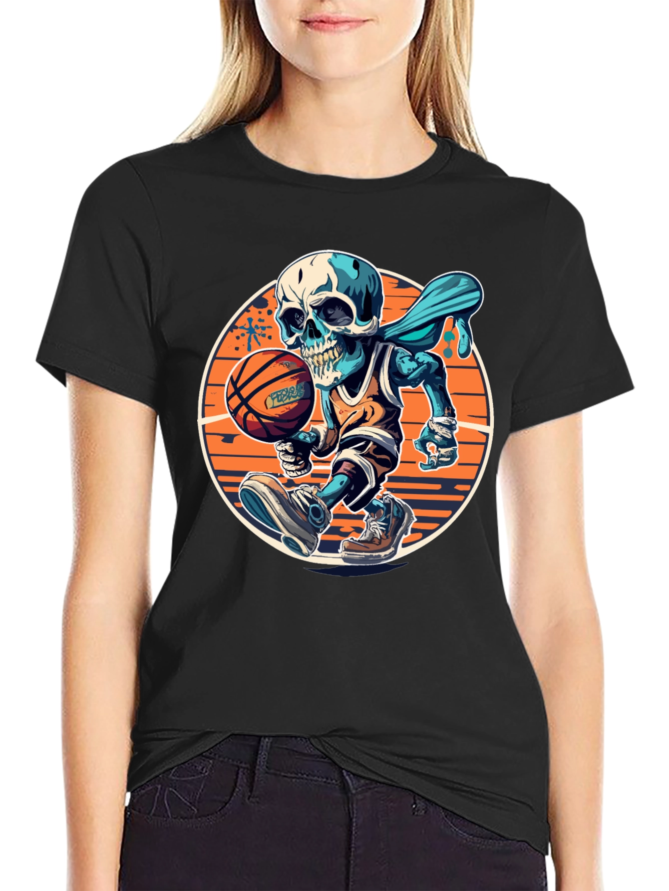 Skeleton Basketball Graphic Tee