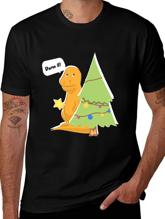 Dinosaur Christmas T-Shirt - Damn It! Funny Holiday Tee