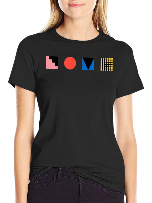 Geometric LOVE Graphic Tee - Modern Casual Style