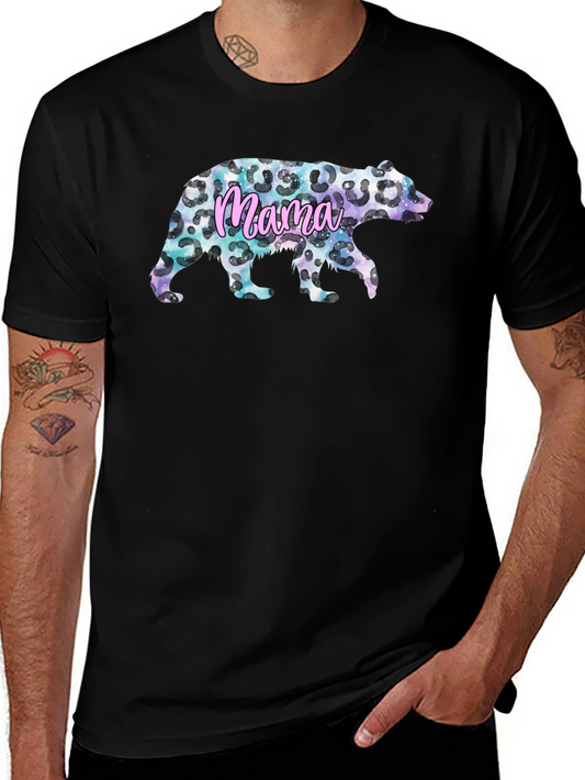 Mama Bear Leopard Print Graphic Tee