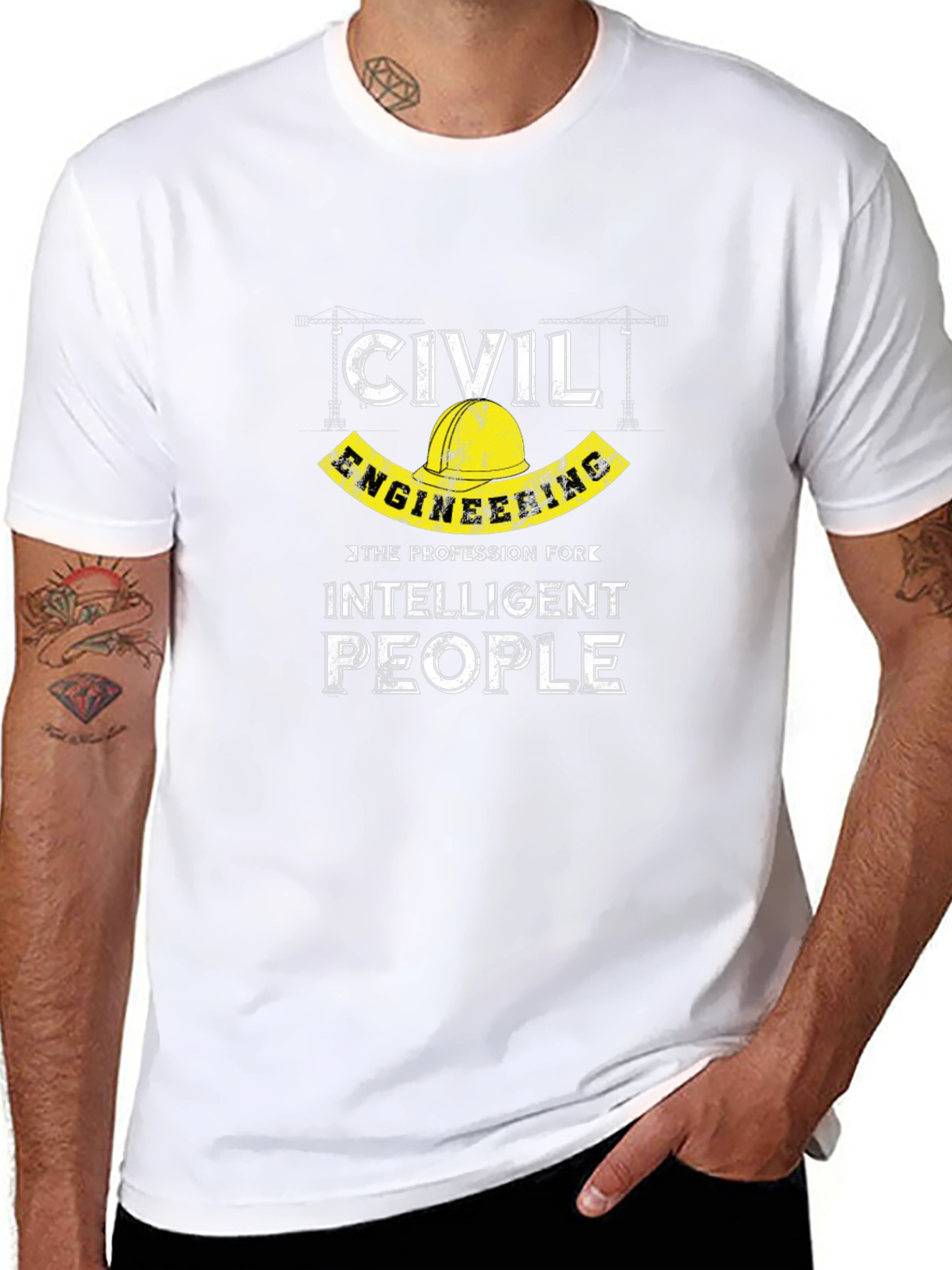 Civil Engineering Intelligent People Black T-Shirt