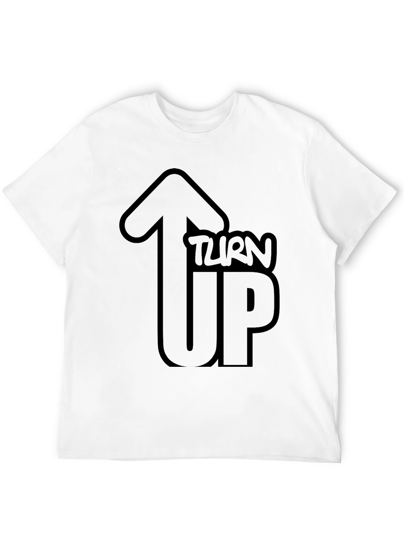 Turn Up Graphic Black T-Shirt