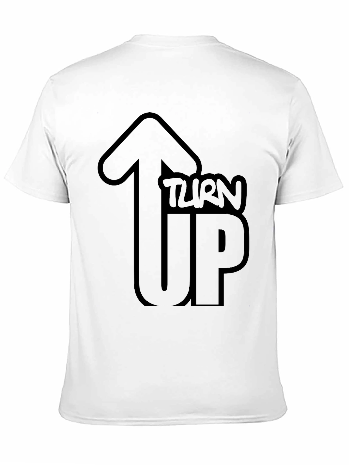 Turn Up Graphic Black T-Shirt
