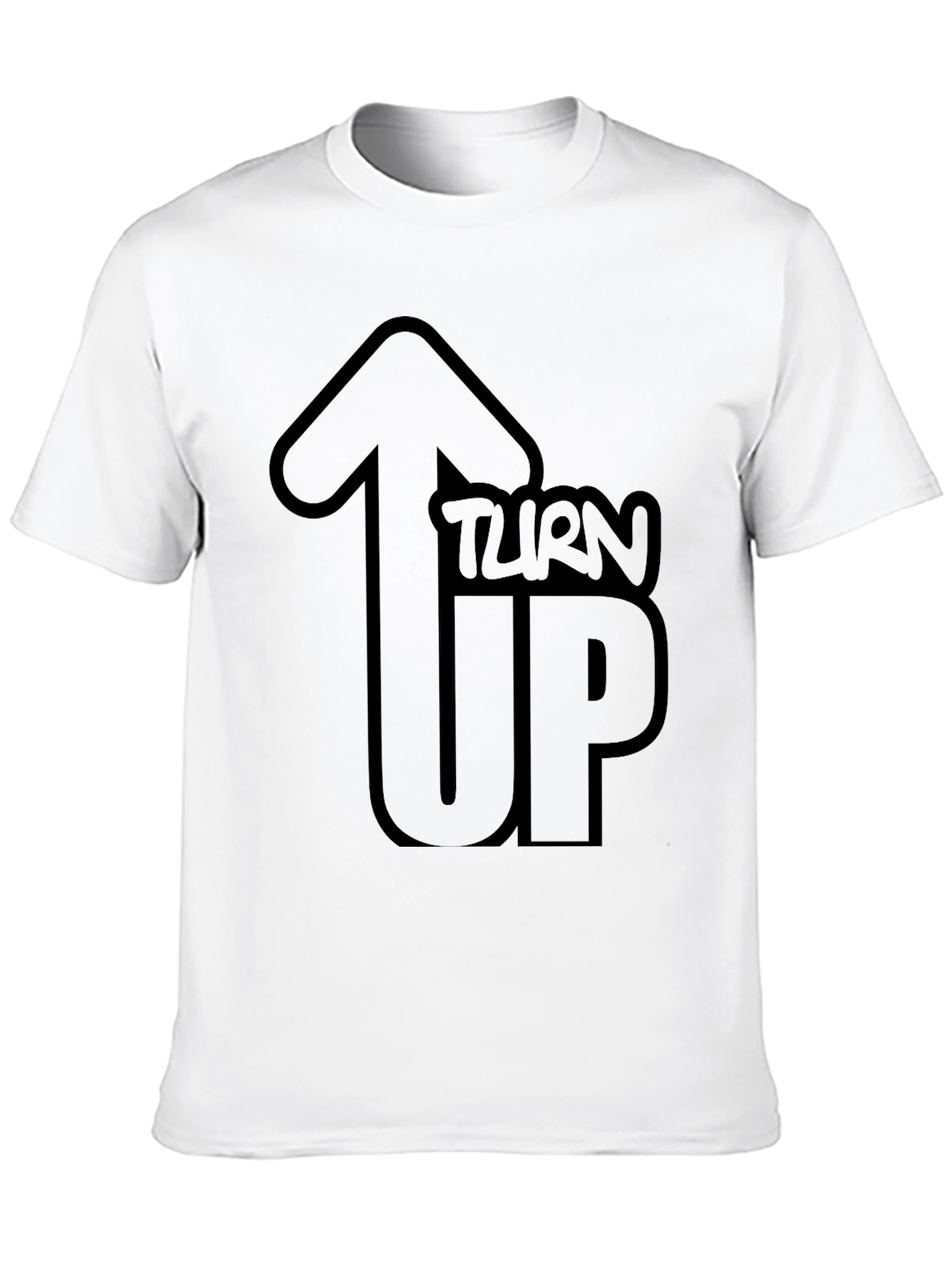 Turn Up Graphic Black T-Shirt