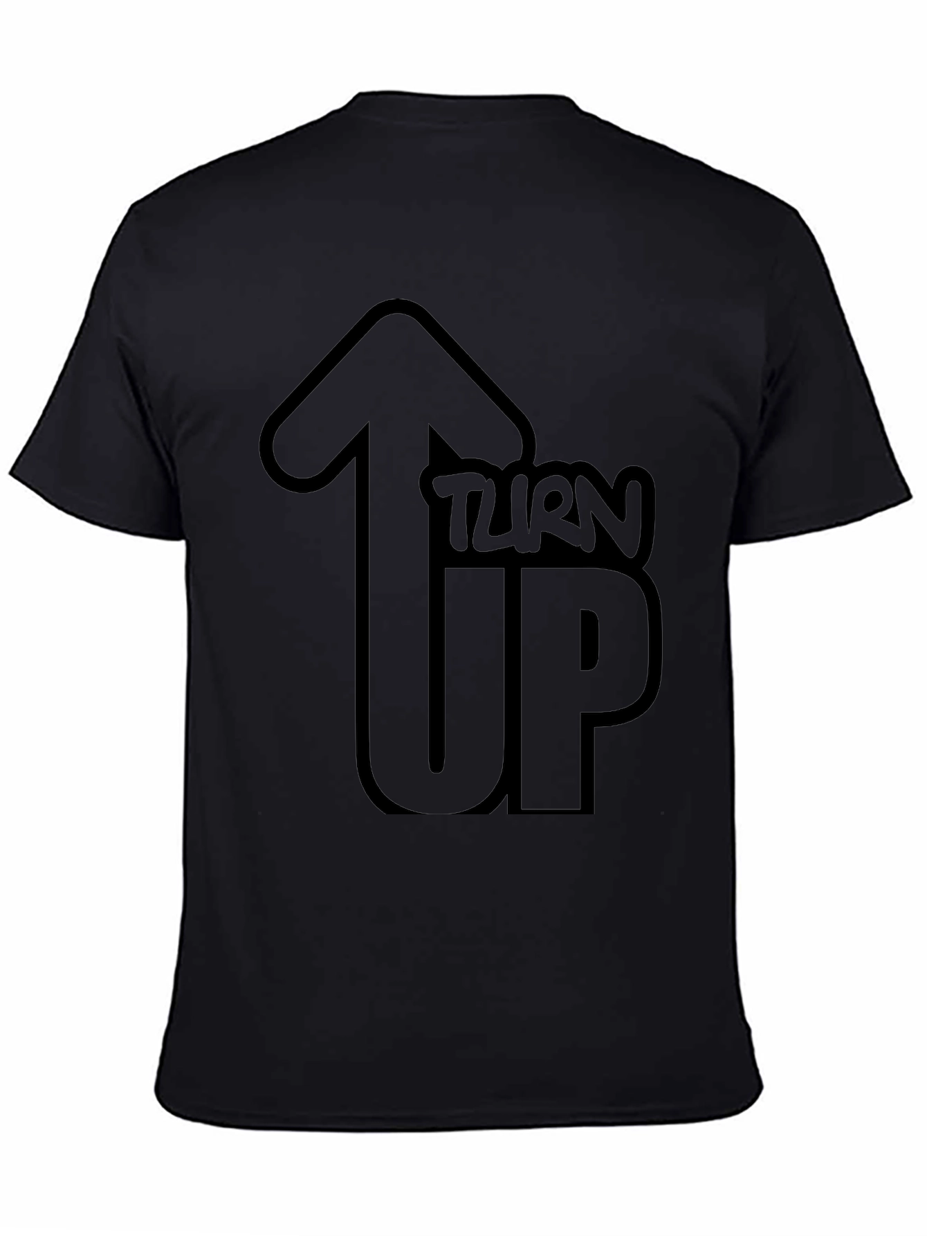 Turn Up Graphic Black T-Shirt