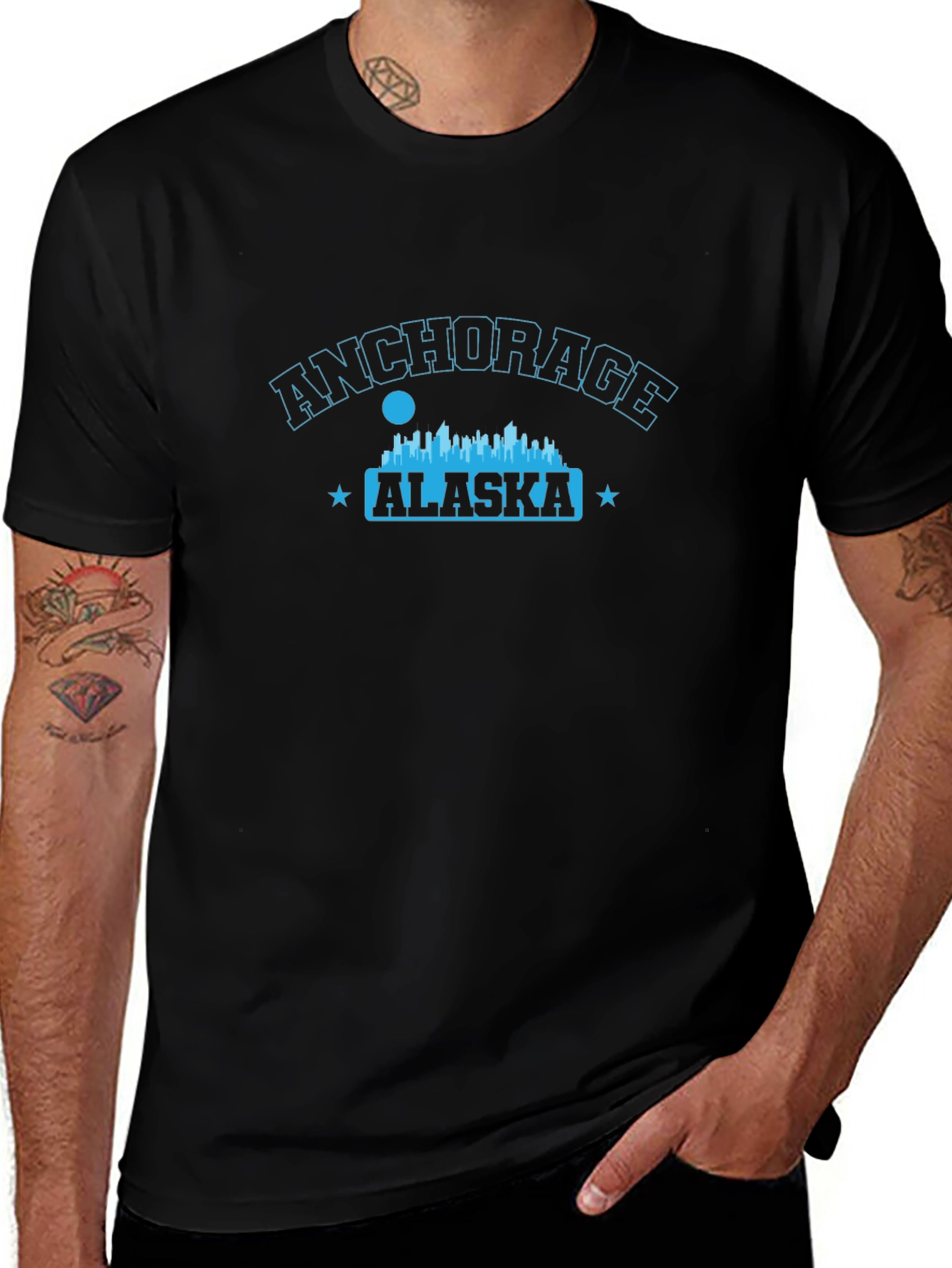 Anchorage Alaska Graphic Tee - Black