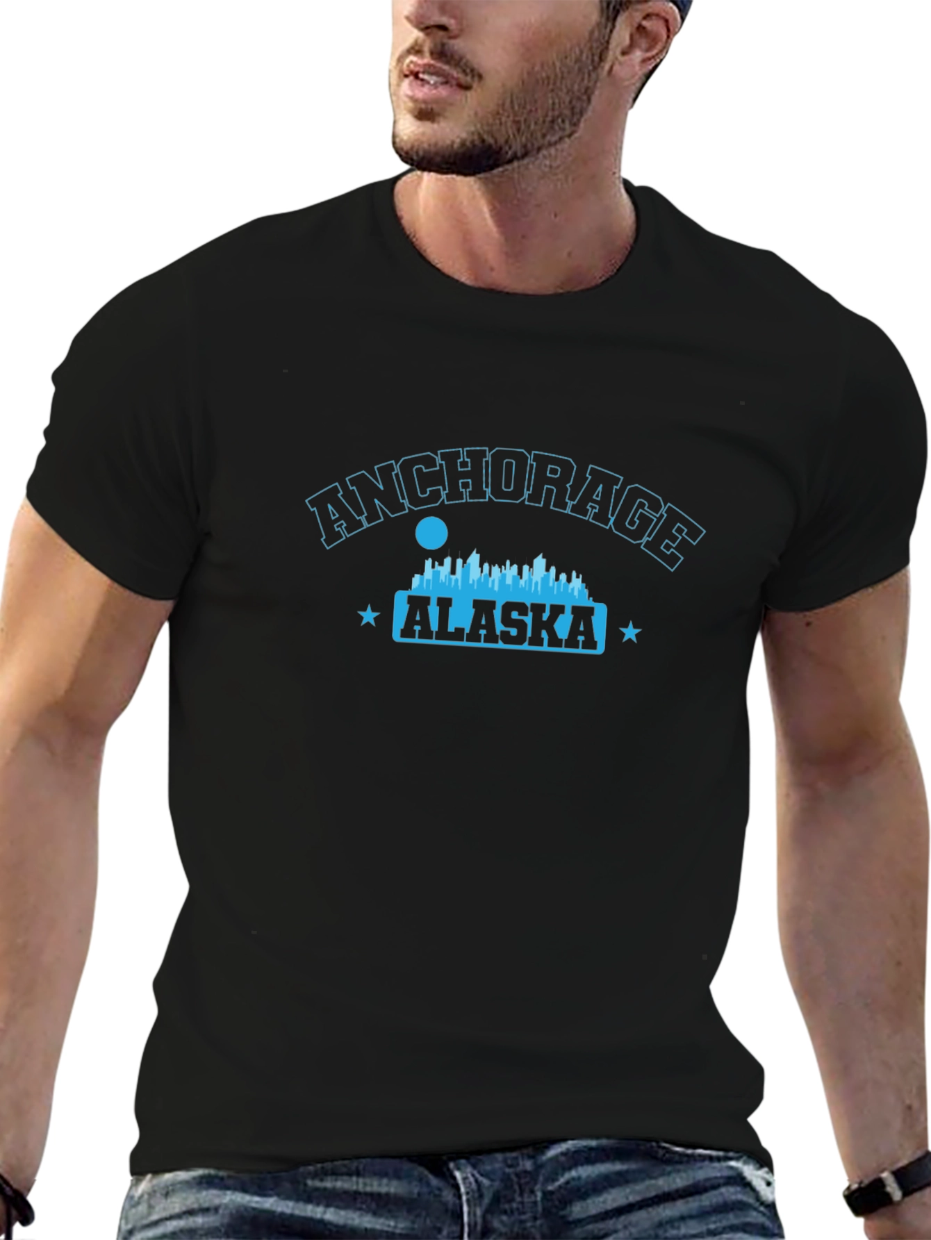 Anchorage Alaska Graphic Tee - Black