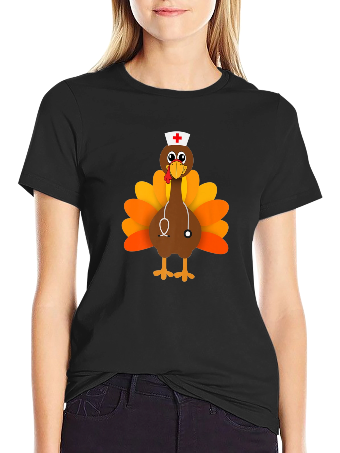 Thanksgiving Nurse Turkey T-Shirt