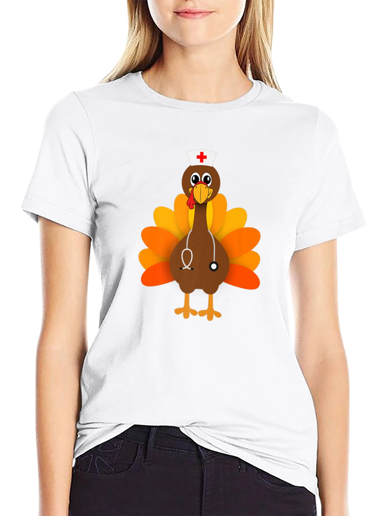 Thanksgiving Nurse Turkey T-Shirt