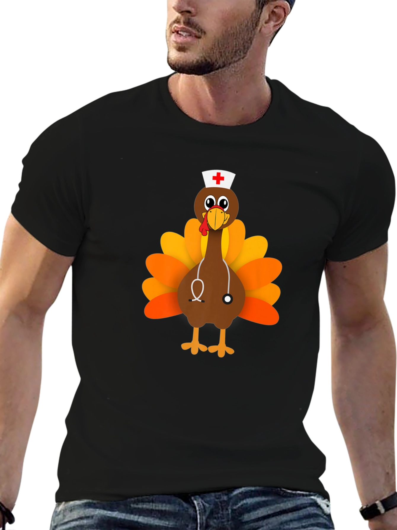 Thanksgiving Nurse Turkey T-Shirt