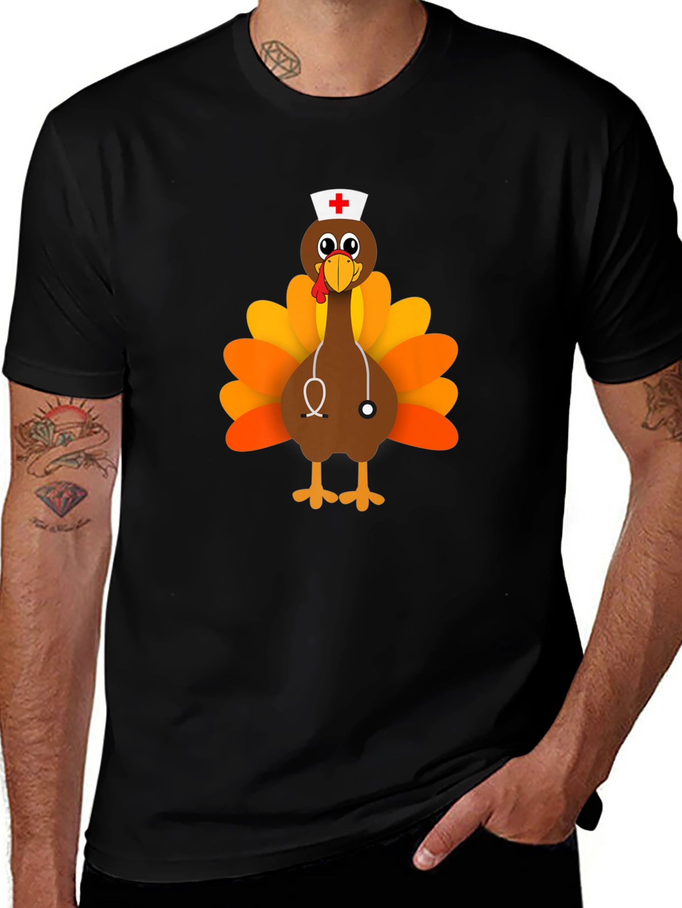 Thanksgiving Nurse Turkey T-Shirt