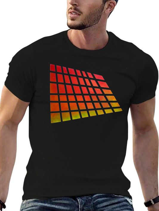 Geometric Gradient Black T-Shirt