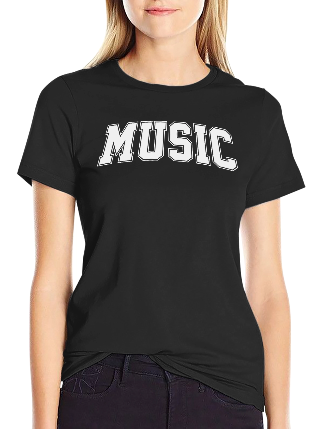 Retro Style MUSIC Black T-Shirt