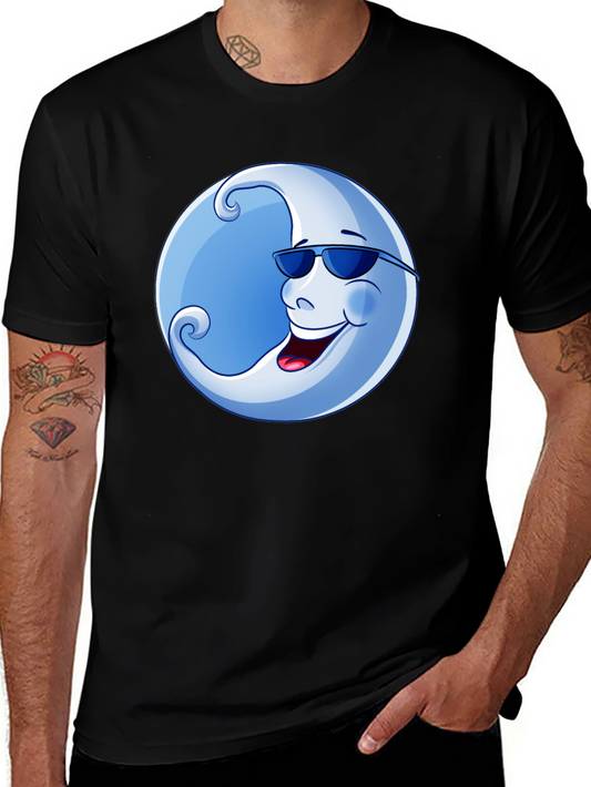 Cool Moon Graphic T-Shirt - Black Cotton Tee