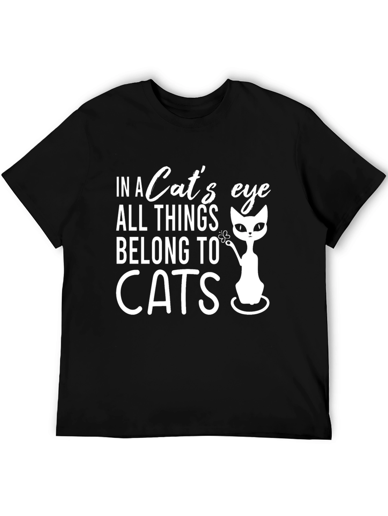 Cat Lover Tee: In a Cats Eye Black T-Shirt