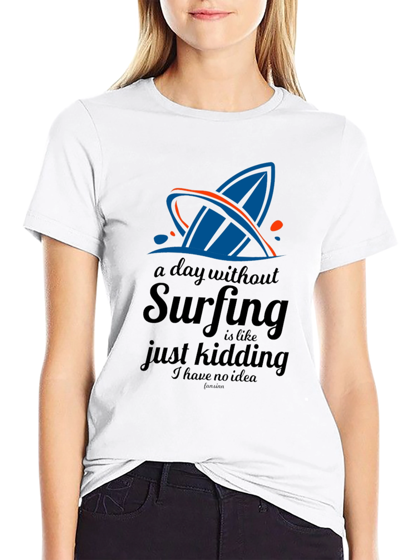 Surfing T-Shirt: A Day Without Surfing Black Tee