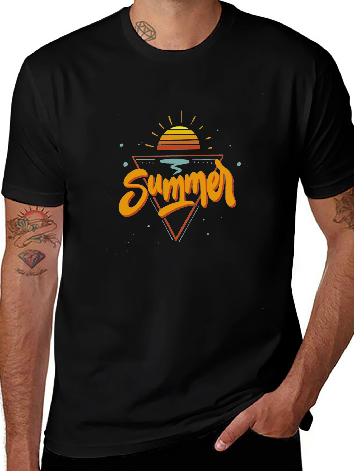 Summer Graphic T-Shirt - Retro Sunset Design