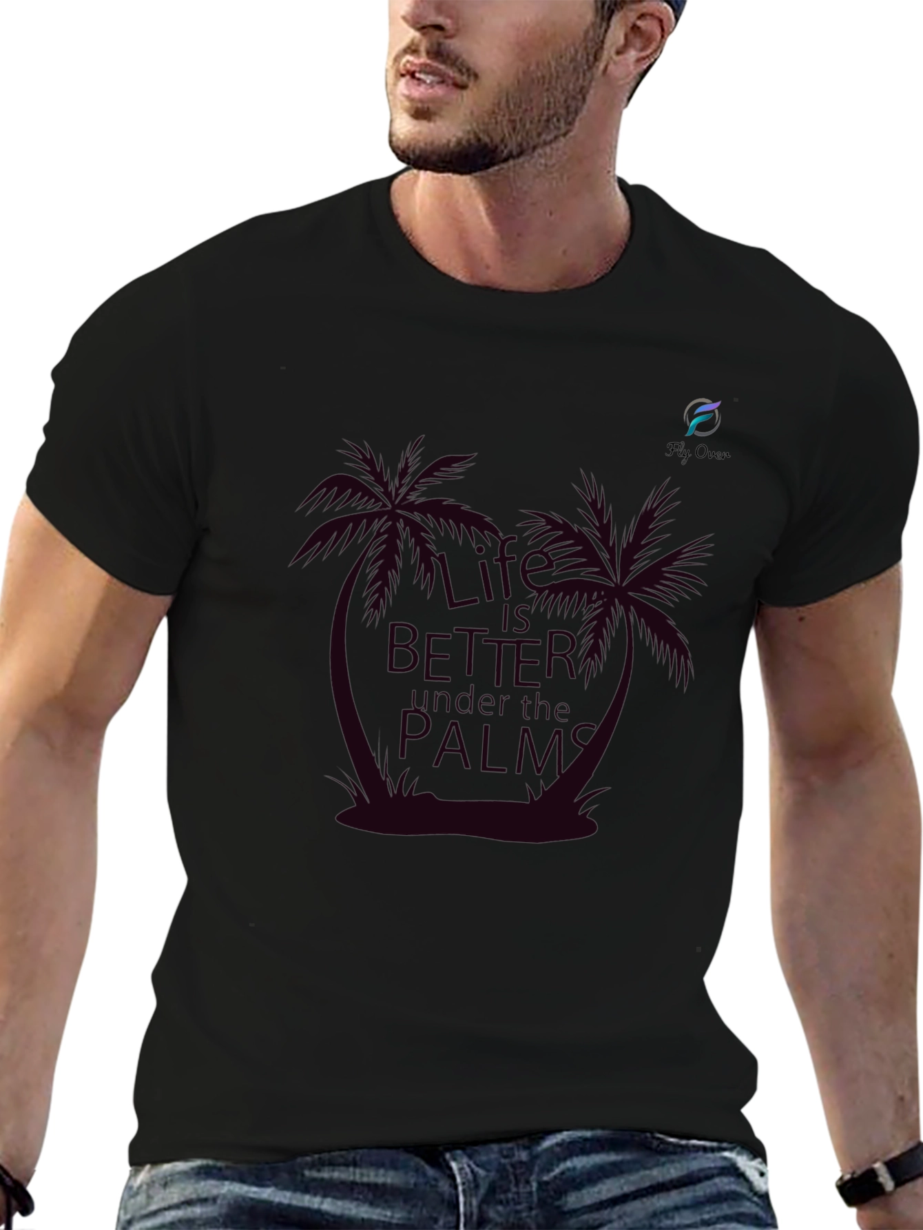 Life is Better Under the Palms Black T-Shirt