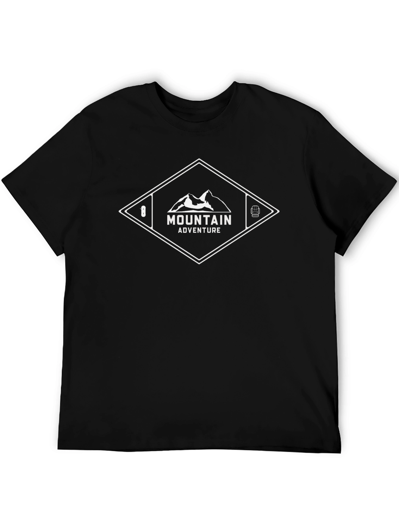 Mountain Adventure Graphic Tee - Black Cotton Comfort