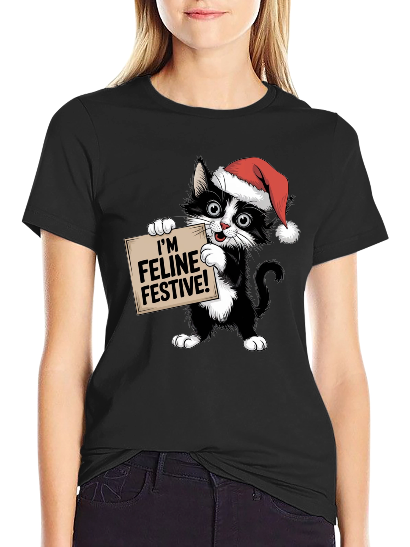 Feline Festive Cat Christmas T-Shirt