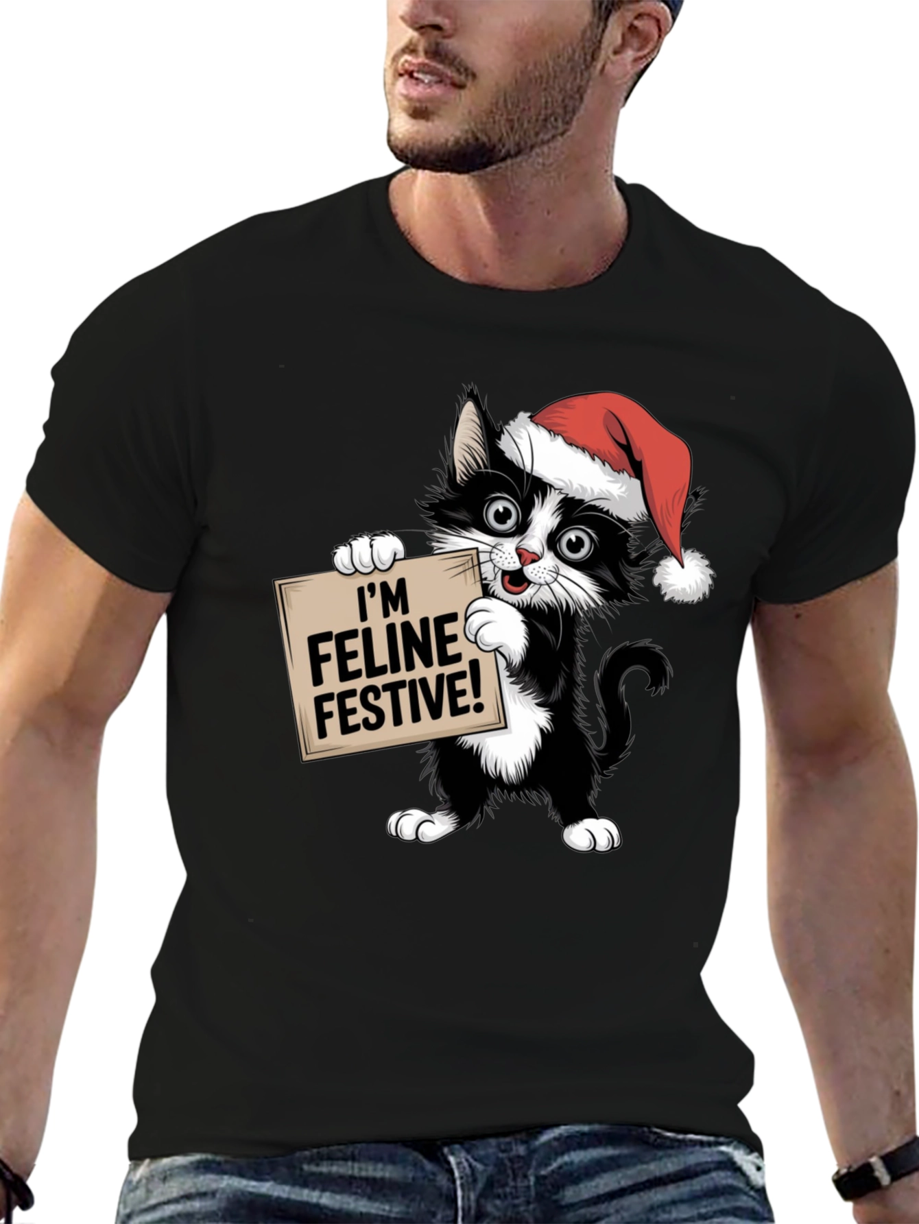 Feline Festive Cat Christmas T-Shirt