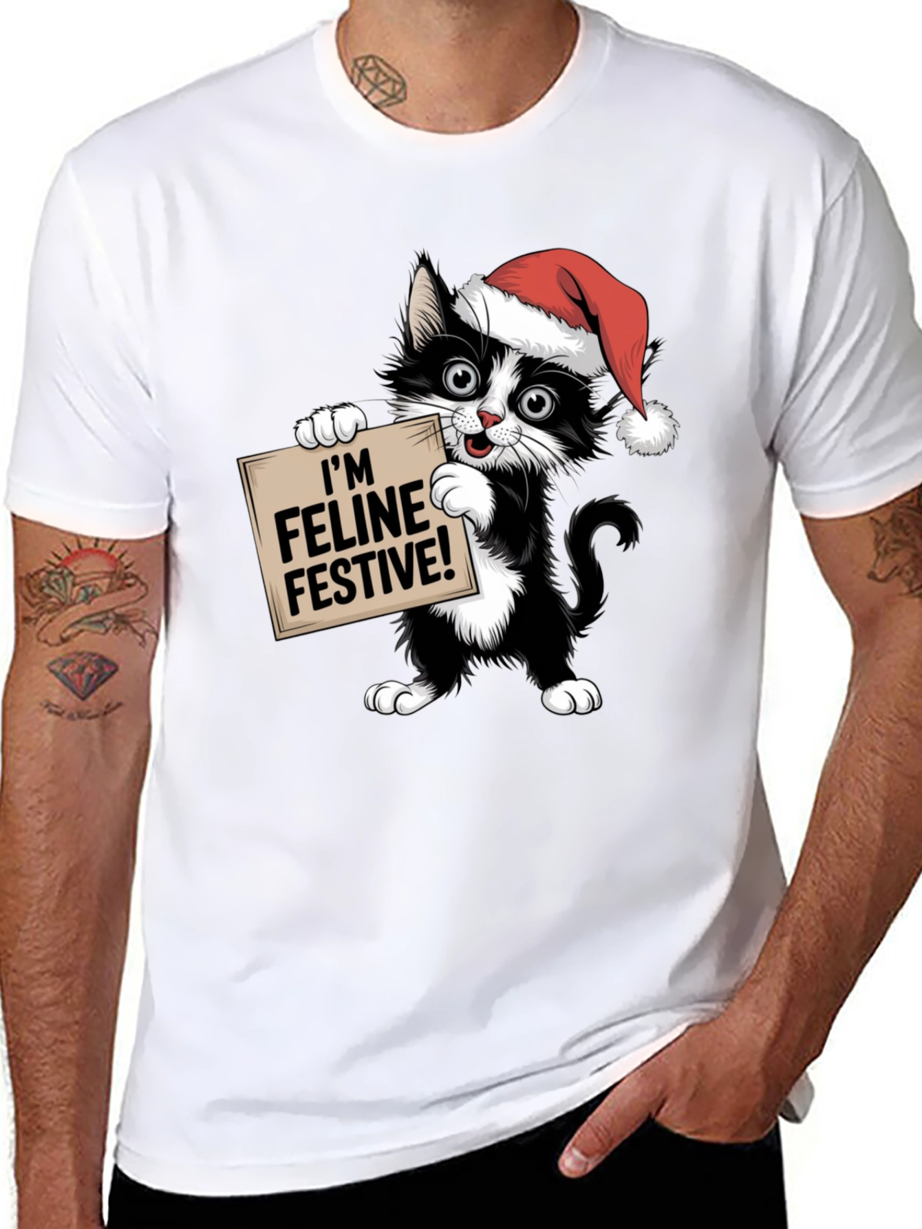 Feline Festive Cat Christmas T-Shirt