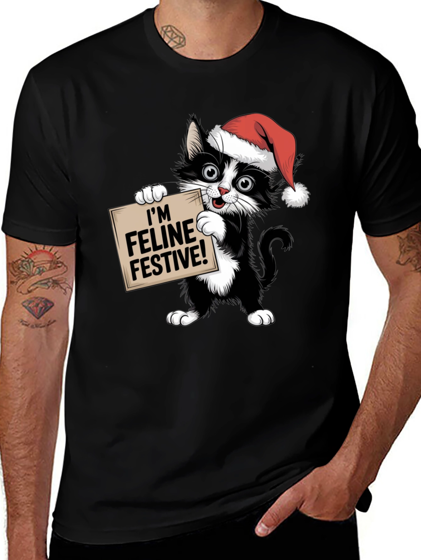 Feline Festive Cat Christmas T-Shirt