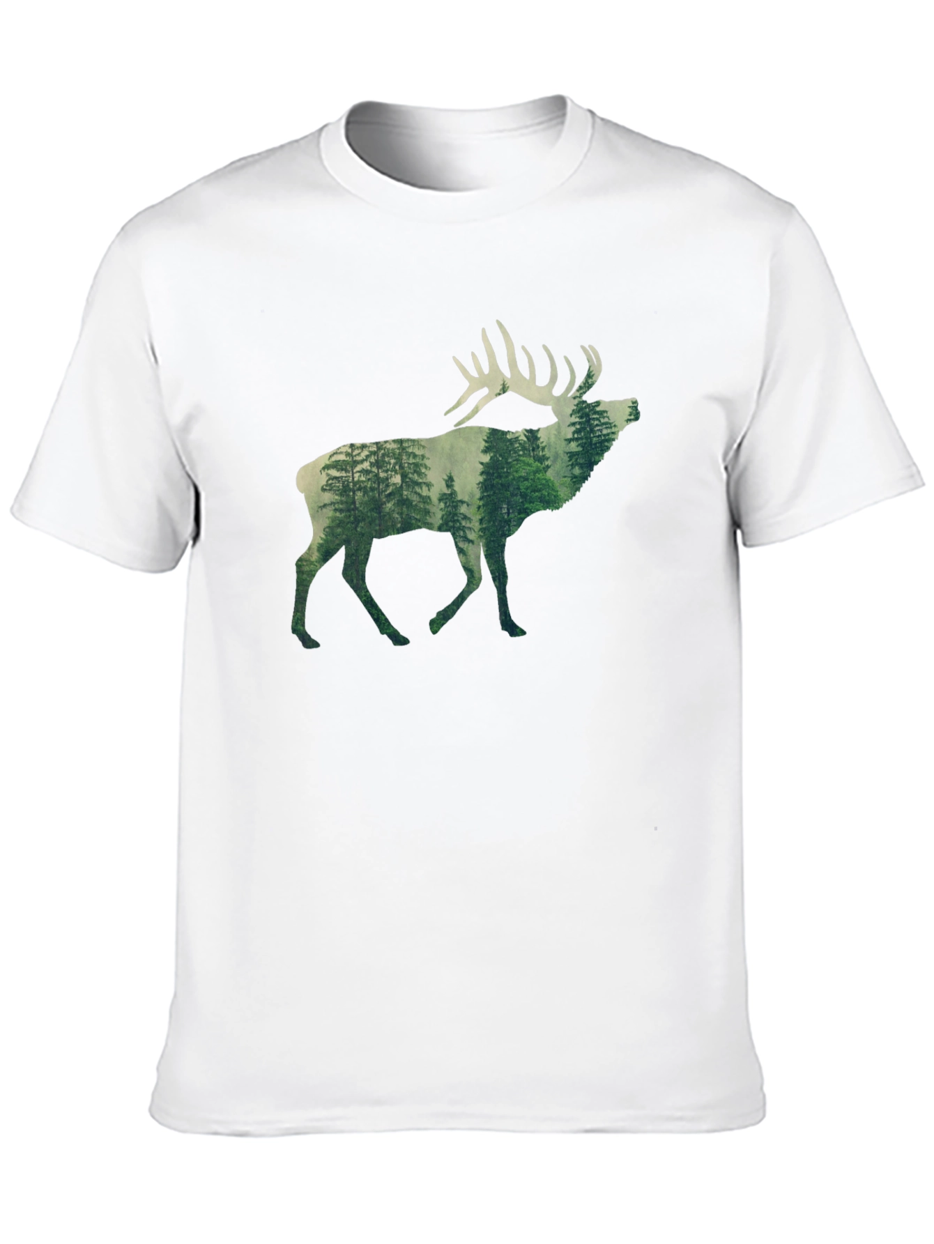 Nature Deer Graphic Tee - Black