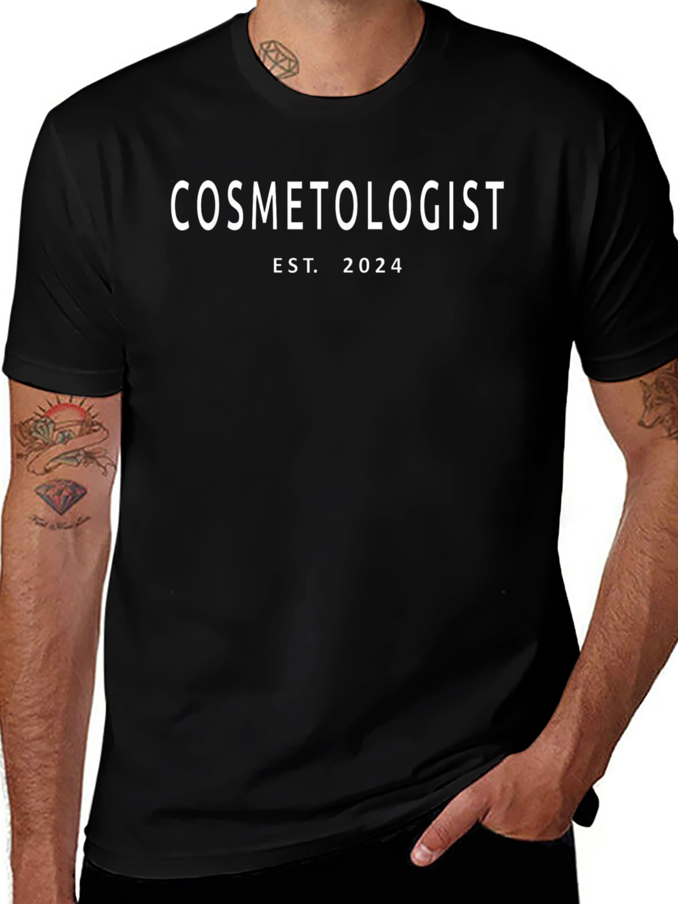 Cosmetologist Est. 2024 Black Graphic Tee