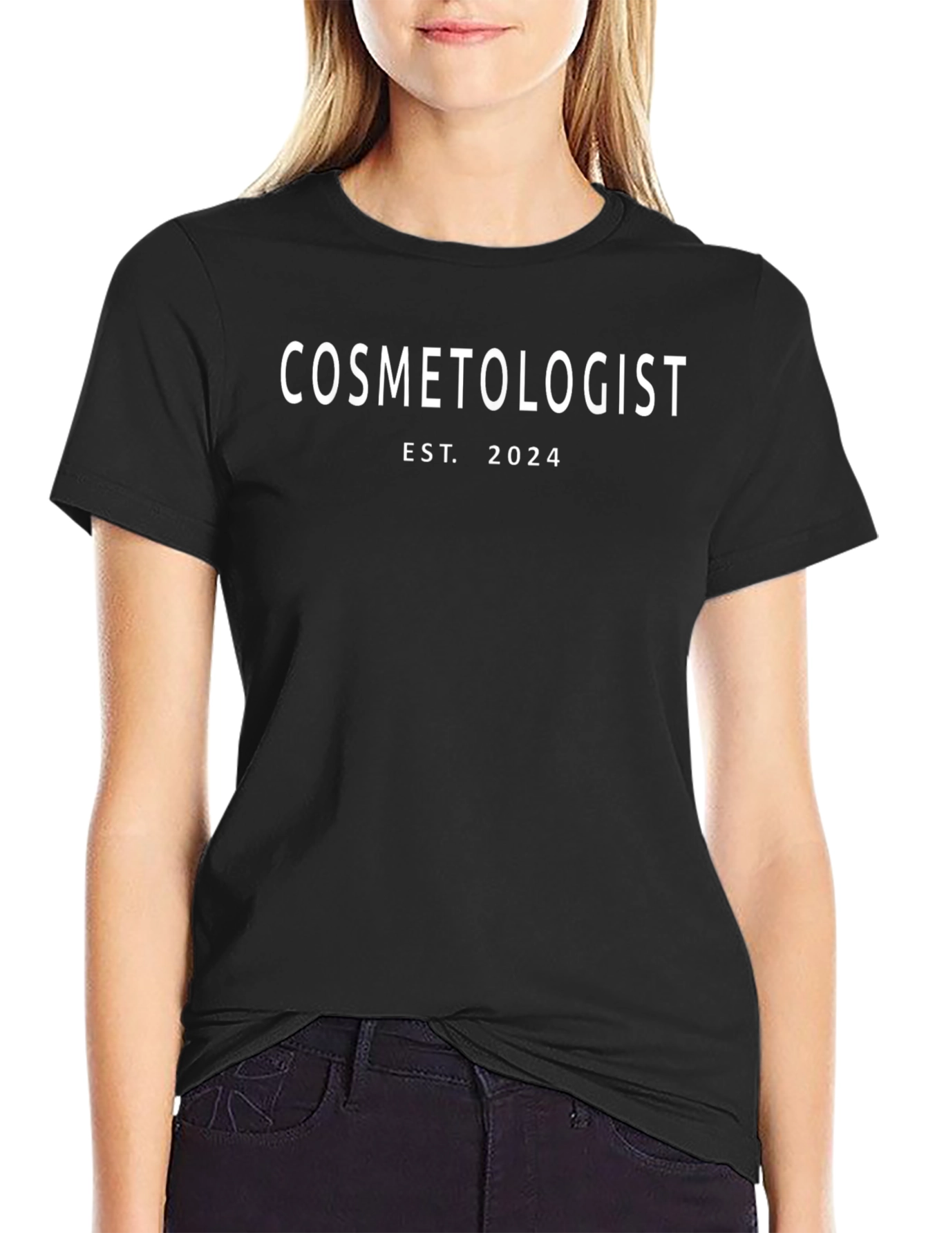 Cosmetologist Est. 2024 Black Graphic Tee