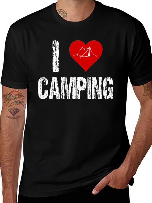 I Heart Camping Graphic T-Shirt - Black