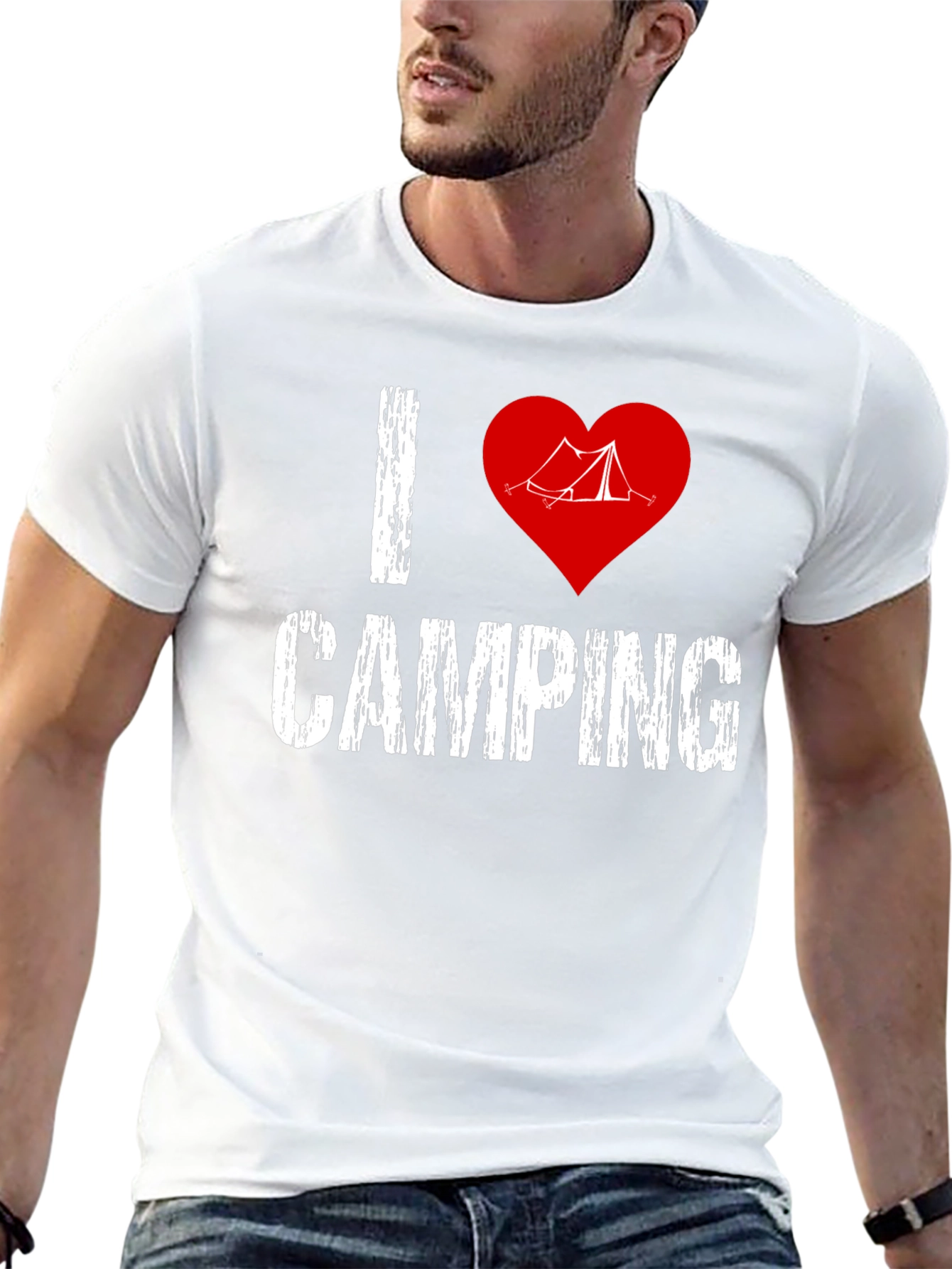 I Heart Camping Graphic T-Shirt - Black